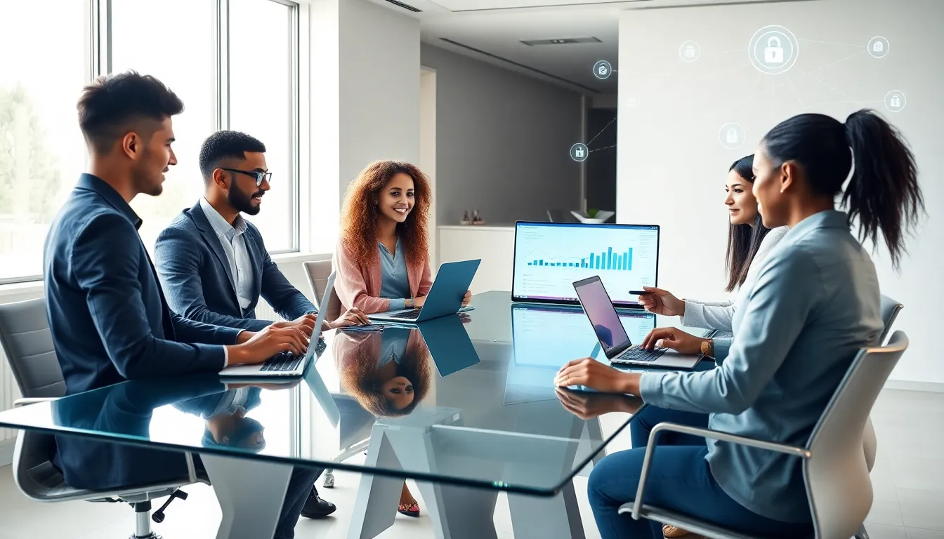 diverse team discussing CDNs in a modern office.